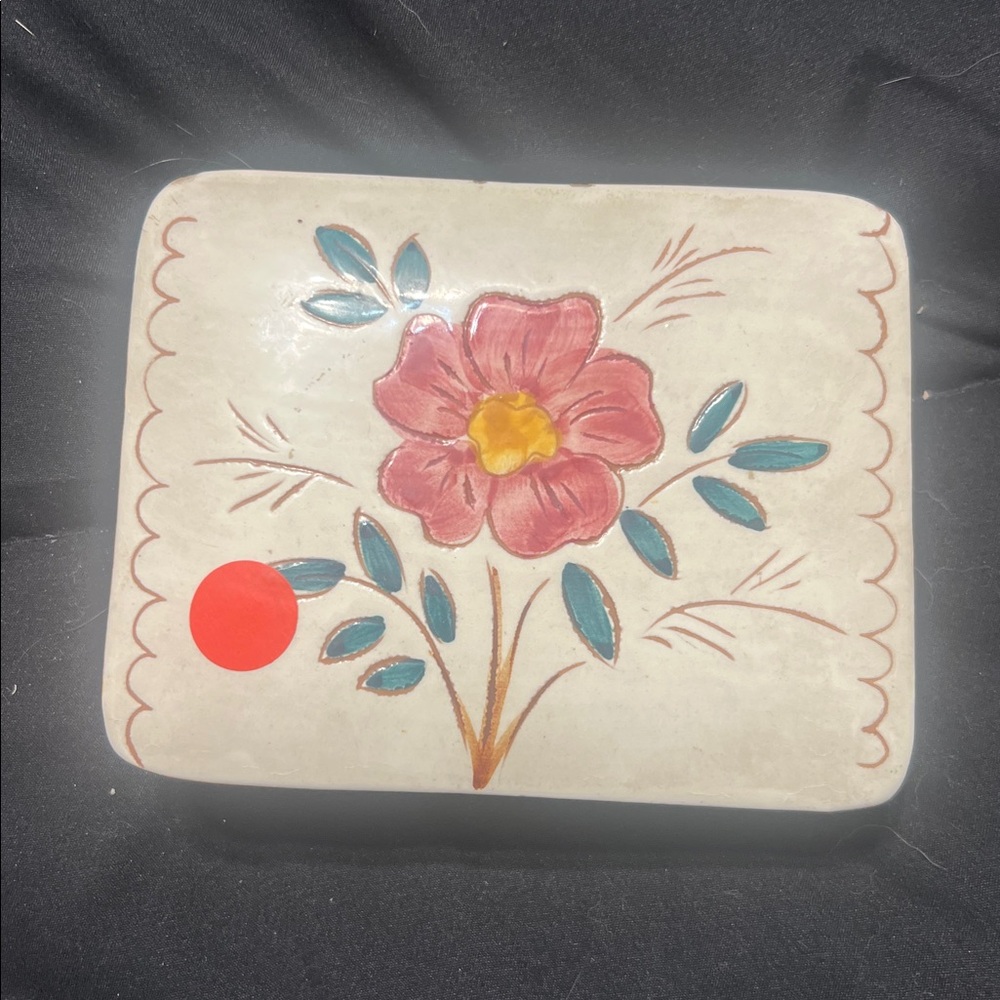 Vintage Waterlily  STANGL Pottery Squared Cigarette Box Covered Lidded